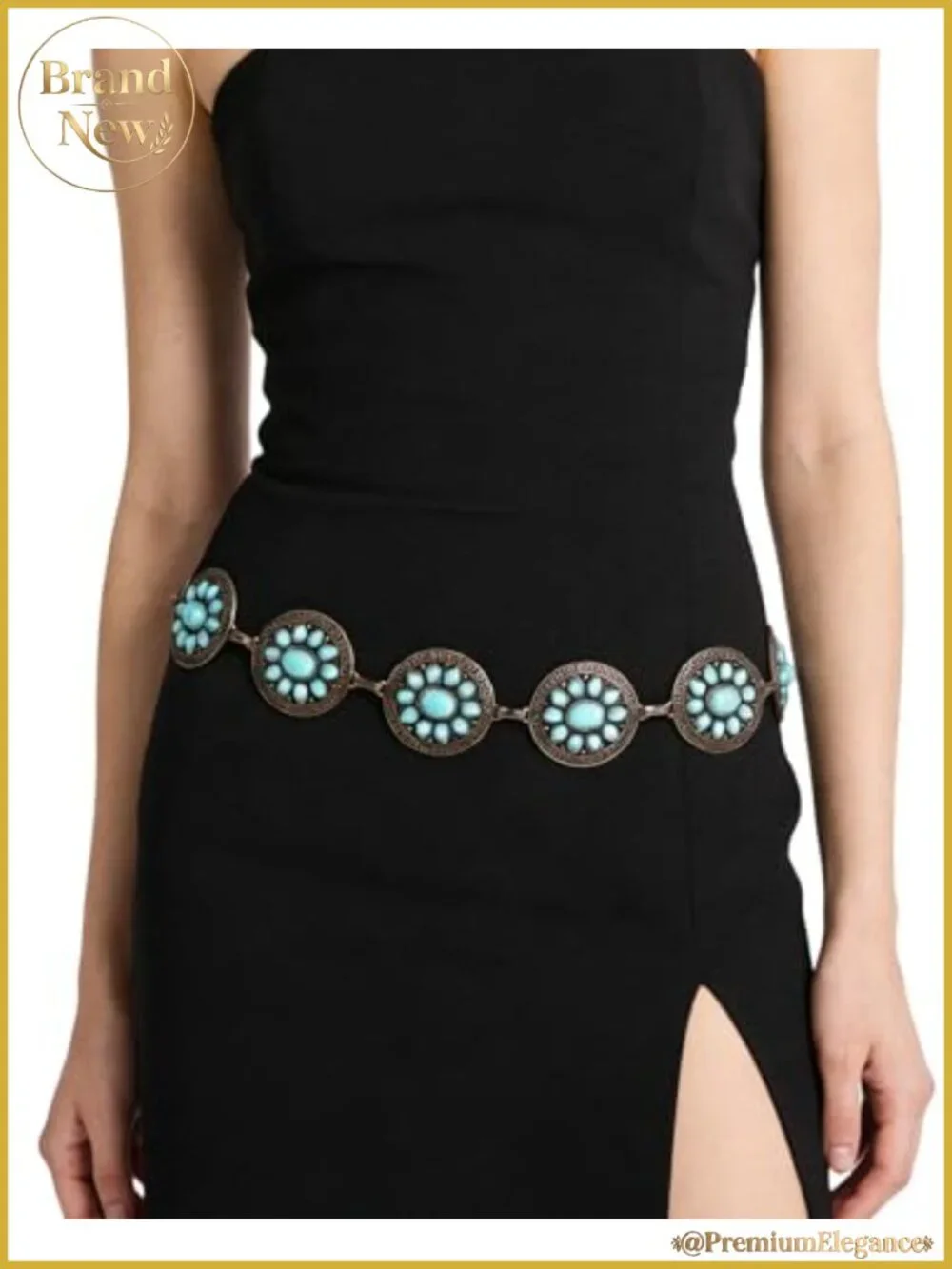 Bohemian Western Concho Waist Chain Belt Layered Metal Women's Accessory